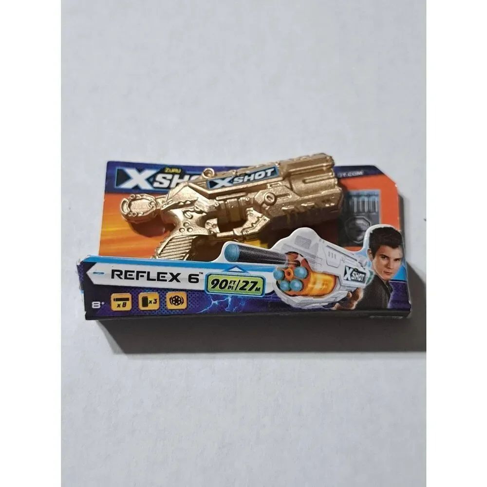 RARE Zuru Mini Brands Goldtone Miniature XShot Reflex 6 Collectible Toy Tik Tok